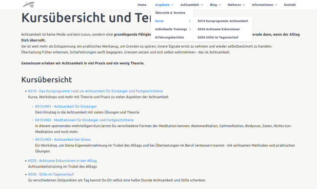 Auschnitt aus der Kursübersicht nach dem Umbau menue.png